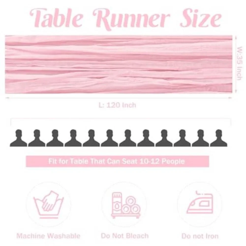 Pink Cheesecloth Table Runner 6 Pack 10FT Boho Gauze Wedding Decor